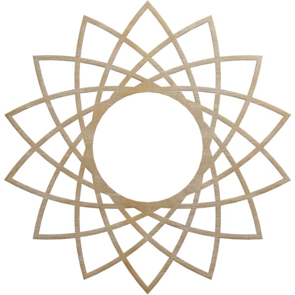 Ekena Millwork Eleanor Wood Fretwork Pierced Ceiling Medallion, Birch, 28"OD x 10 3/4"ID x 1/4"T CMWP28X28X0250EABI - main
